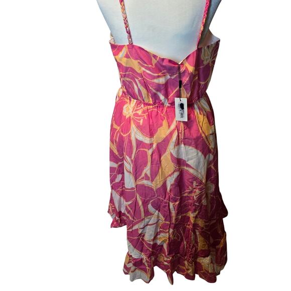 Milly Stencil Floral Print Britney Dress Pink Multi Sleeveless Summer NWT Size 8 - Picture 7 of 11